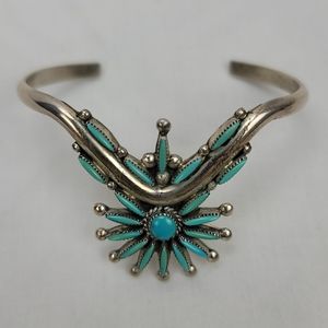 Vintage Tourquose Silver Bracelet Indian Jewelry E.B.W.